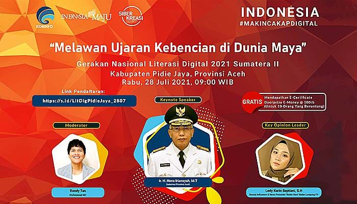 Kominfo akan adakan Webinar Literasi Pidie Jaya.