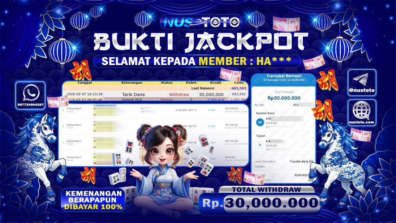 JACKPOTT !! MENANG BESAR DI PERMAINAN SLOT MAHJONG WAYS 2 Rp. 30.000.000 LANGSUNG DI BAYAR LUNAS NUSTOTO !