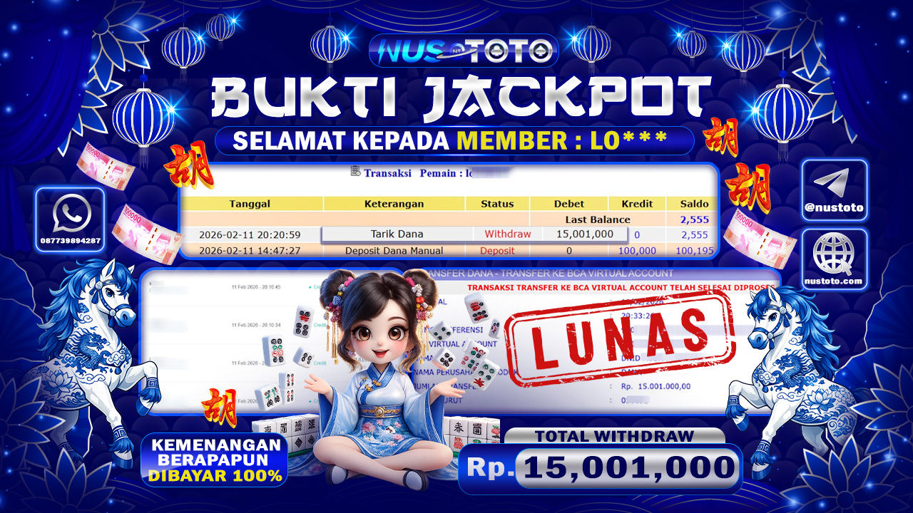 JACKPOT !! MENANG BESAR DI SLOT MAHJONG WAYS Rp. 15.000.000 LANGSUNG DI BAYAR LUNAS NUSTOTO !!