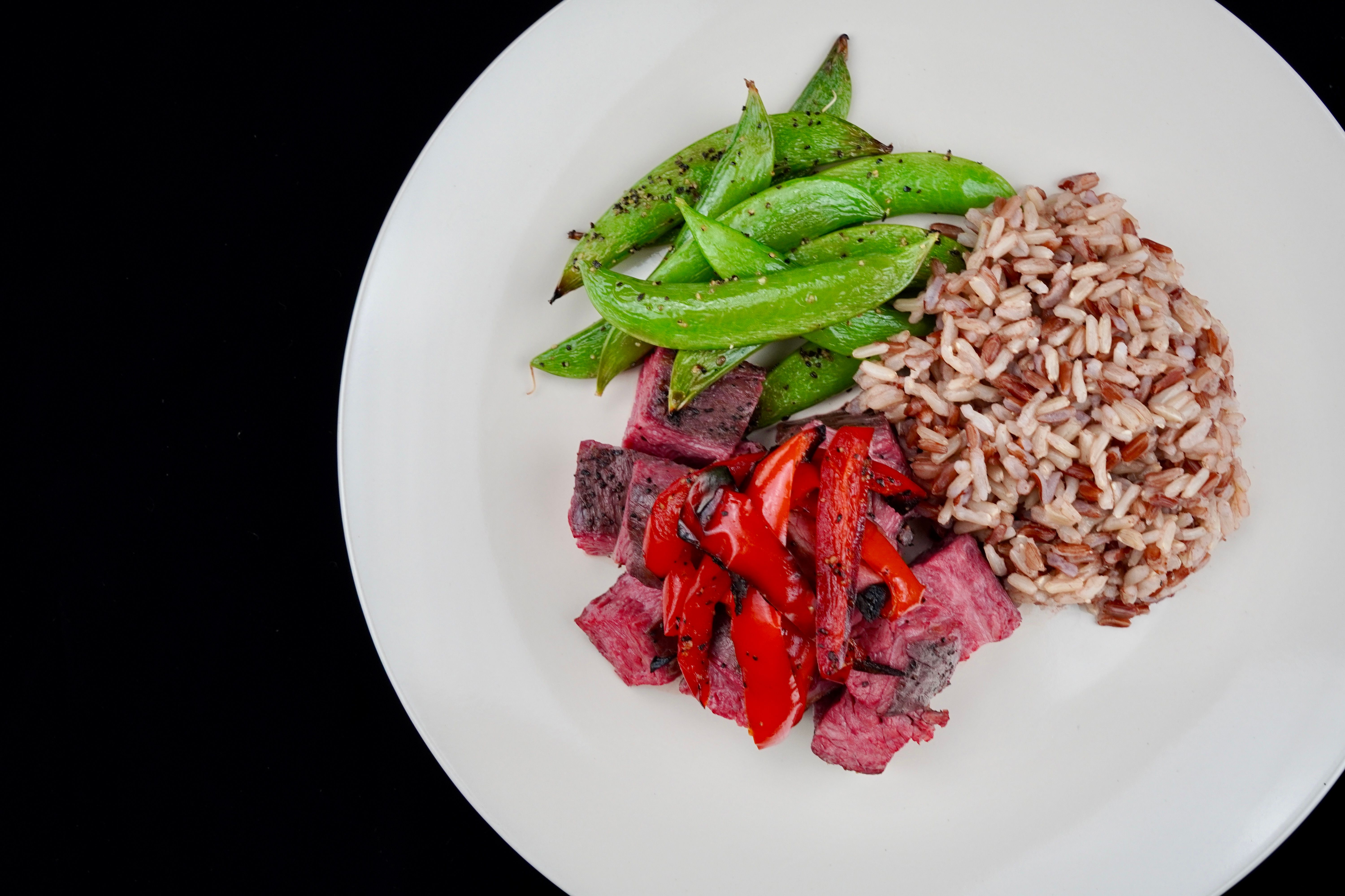 Sous-vide Angus Flank Steak w/ Roasted Peppers