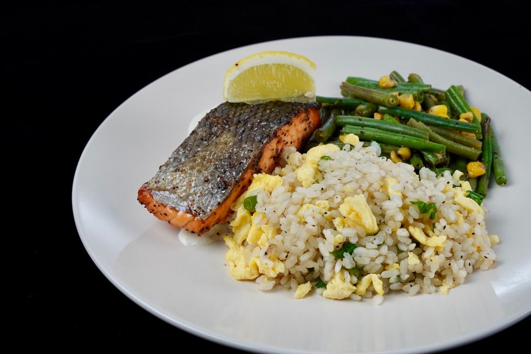 Baked Salmon Fillet w/ Parmesan Cream Sauce