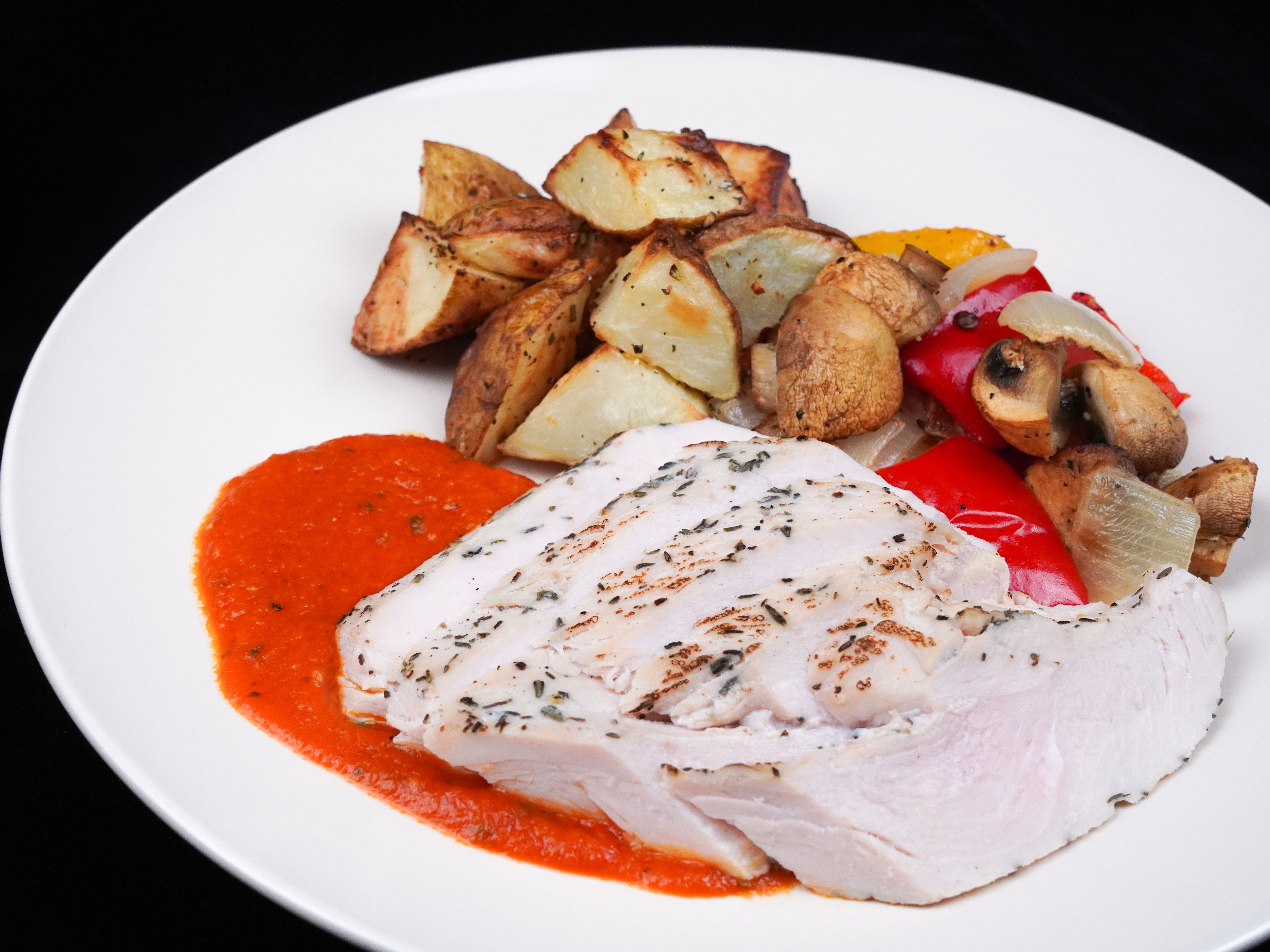 Turkey Breast w/ Tomato & Basil Sauce