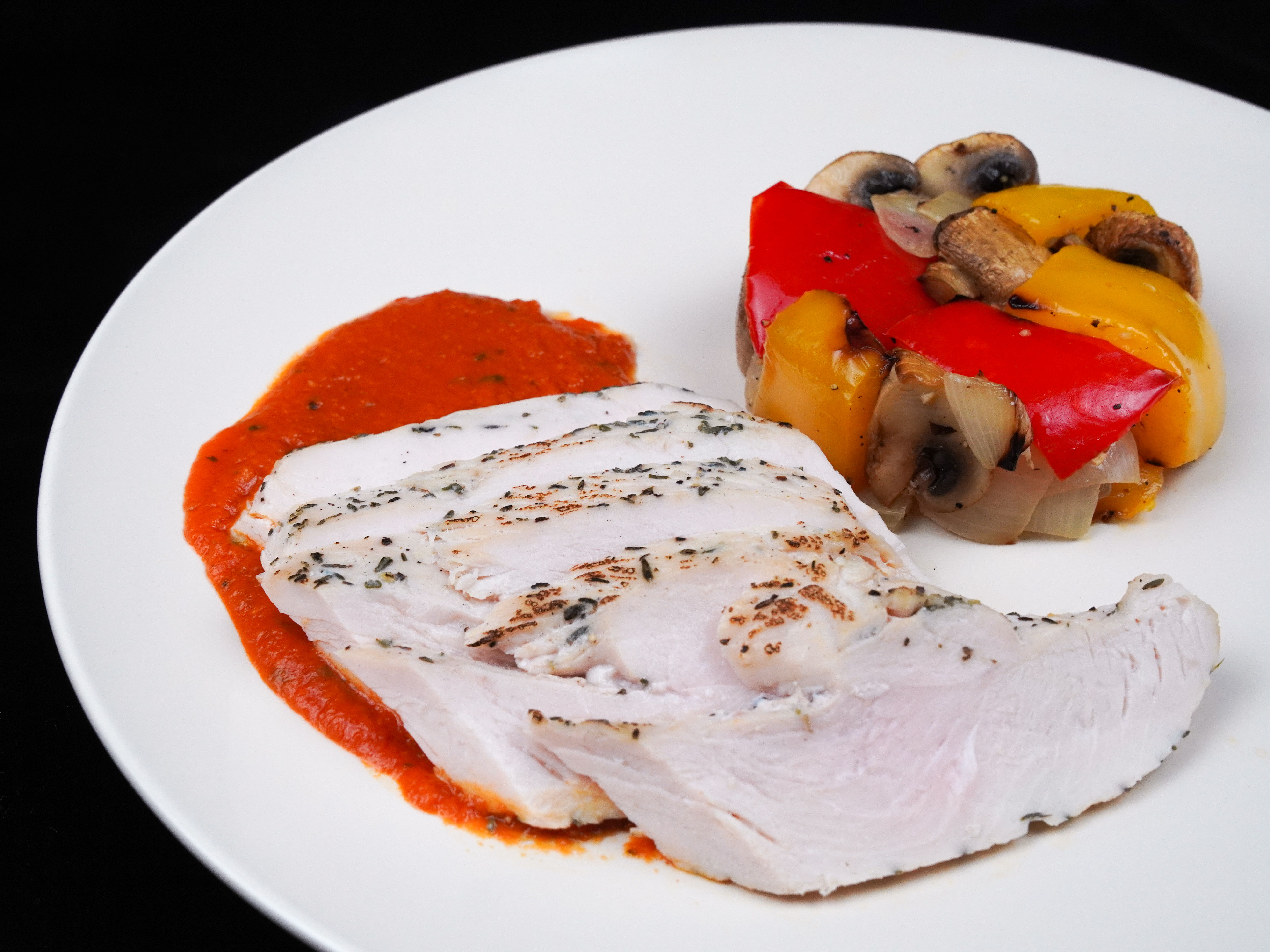 Turkey Breast w/ Tomato & Basil Sauce
