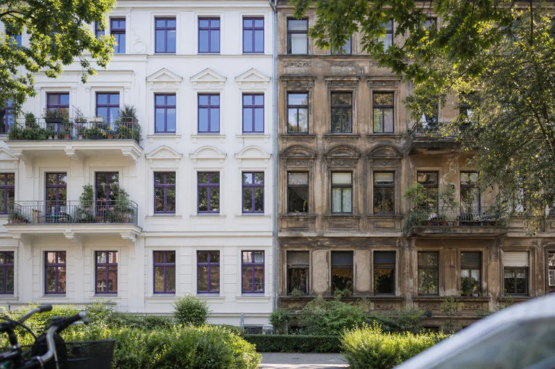 Leipziger Gründerzeithäuser, eines frisch saniert