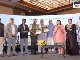 Aryans Group of Companies event at Meridian Hotel, New Delhi, where Union Minister Raksha Khadse, actor Nana Patekar, and other dignitaries honored contributions to social work. The event highlighted Aryans Group’s commitment to social, energy, and education sectors, receiving appreciation from political and business leaders.
