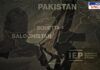 A dark-themed geopolitical map highlighting Pakistan, with a focus on Balochistan and Quetta. The image includes the "Institute for Economics & Peace (IEP)" logo and a shadow of an assault rifle, symbolizing terrorism.