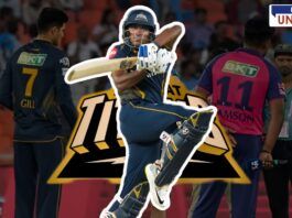 Sai Sudharsan leads Gujarat Titans to a historic 58-run win over Rajasthan Royals in IPL. With a powerful knock of 82 runs, he sets a record as the first Indian batter to score 50+ runs in five consecutive innings at the same IPL venue, Narendra Modi Stadium.