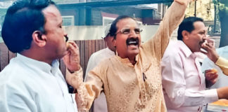 Suresh Kalmadi Supporters Celebrate Outside Residence