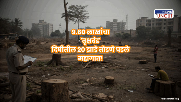 Illegal tree cutting Dighi leads to ₹9.60 lakh fine