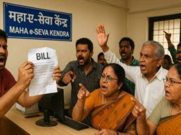 Maha e-Seva Center Scam,Citizens Protest Over Extra Charges