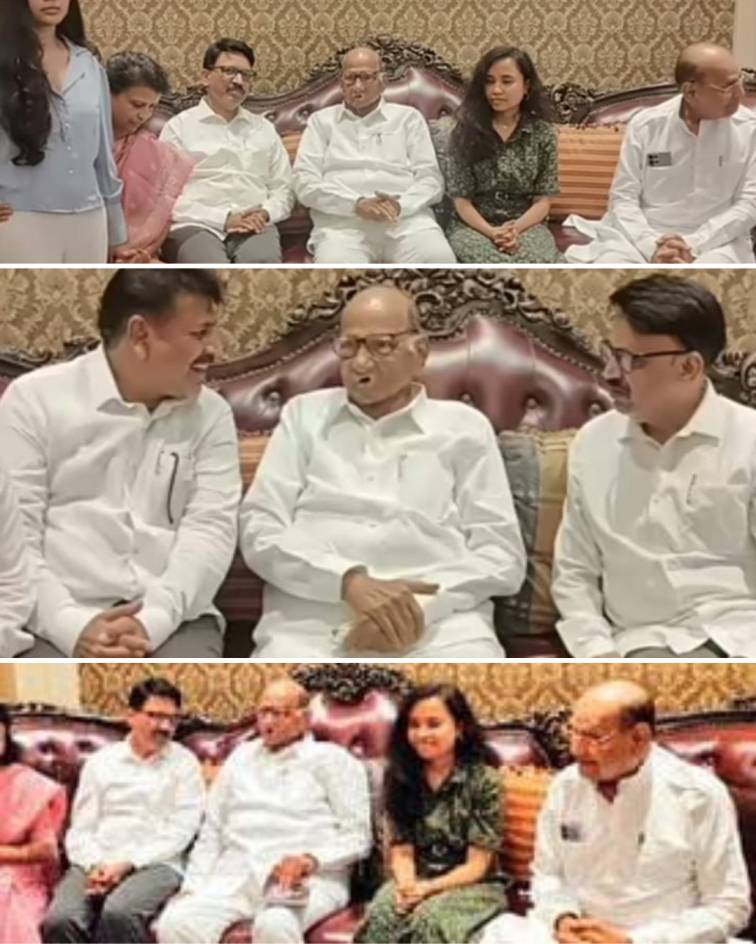 Sharad Pawar with Bhegade family in Talegaon