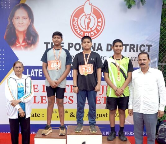 पुणे जिल्हा कनिष्ठ गट मैदानी स्पर्धा उत्साहात संपन्न; अर्णव, कृष्णाली, अर्जुन, यशश्री ठरले वेगवान धावपटू