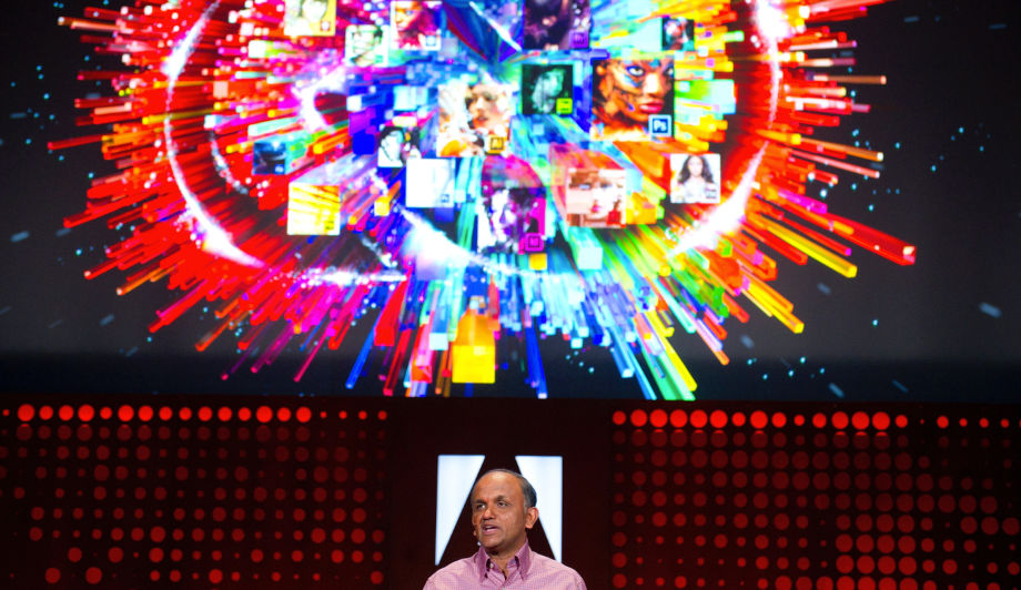 Adobe Systems CEO Shantanu Narayen during the launch of Adobe Creative Cloud and CS6 in San Francisco, California in April 2012.