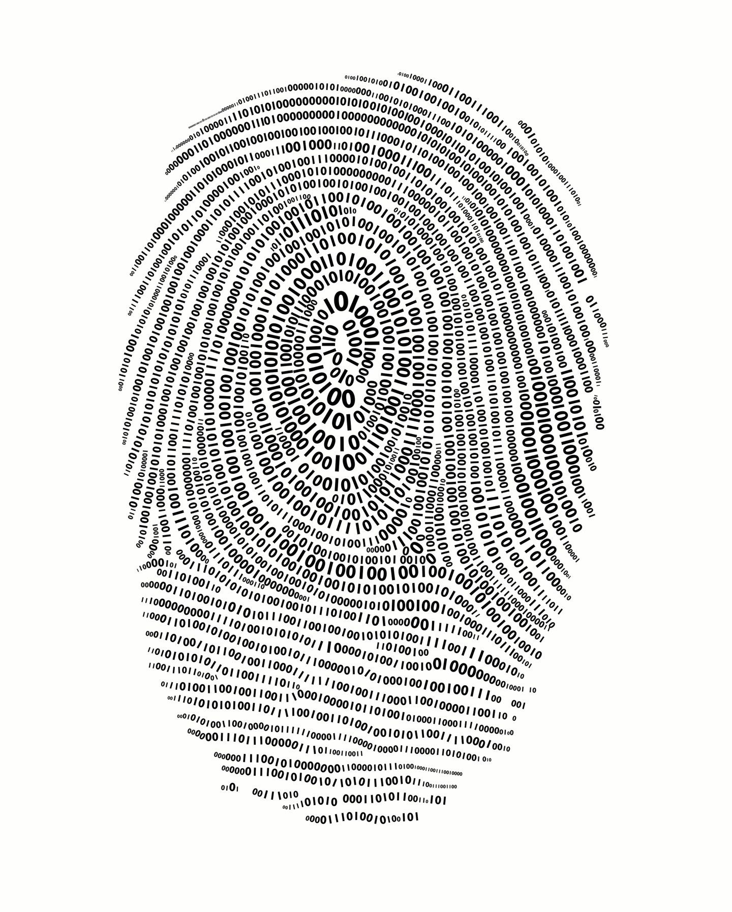 Binary codes forming fingerprint (digital)