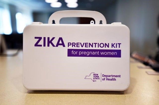 The New York State Department of Health unveiled a Zika Prevention Kit for pregnant women during the rollout of a Zika Information hotline and website, in New York