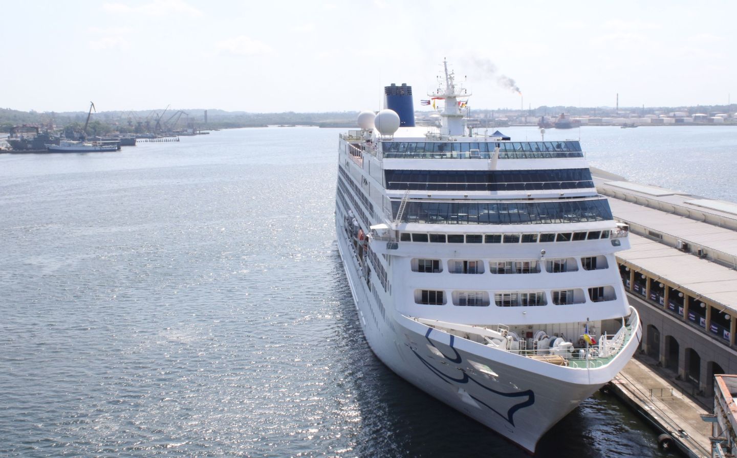 The first US-to-Cuba cruise ship to arrive in the island nation in decades docks at the port of Havana, on May 2, 2016.