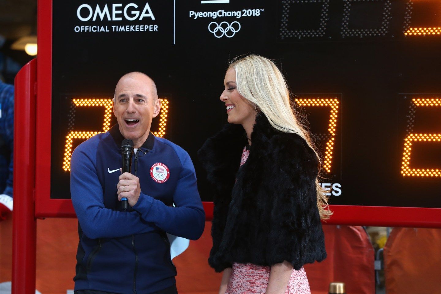 Matt Lauer laughs in interview with Lindsey Vonn