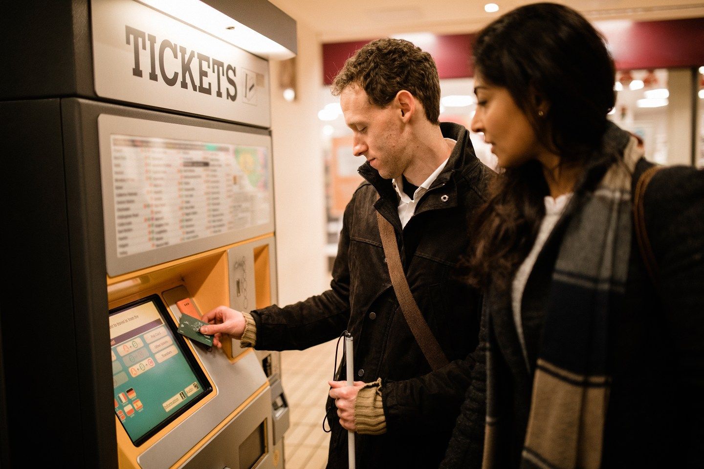 Visually Impaired Man Making a Card Payment.