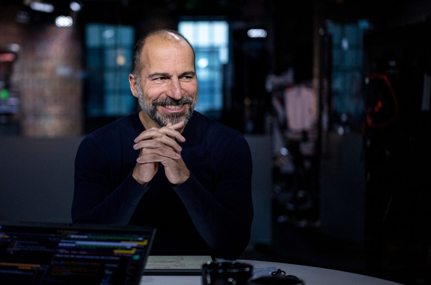 Uber CEO Dara Khosrowshahi during a Bloomberg interview