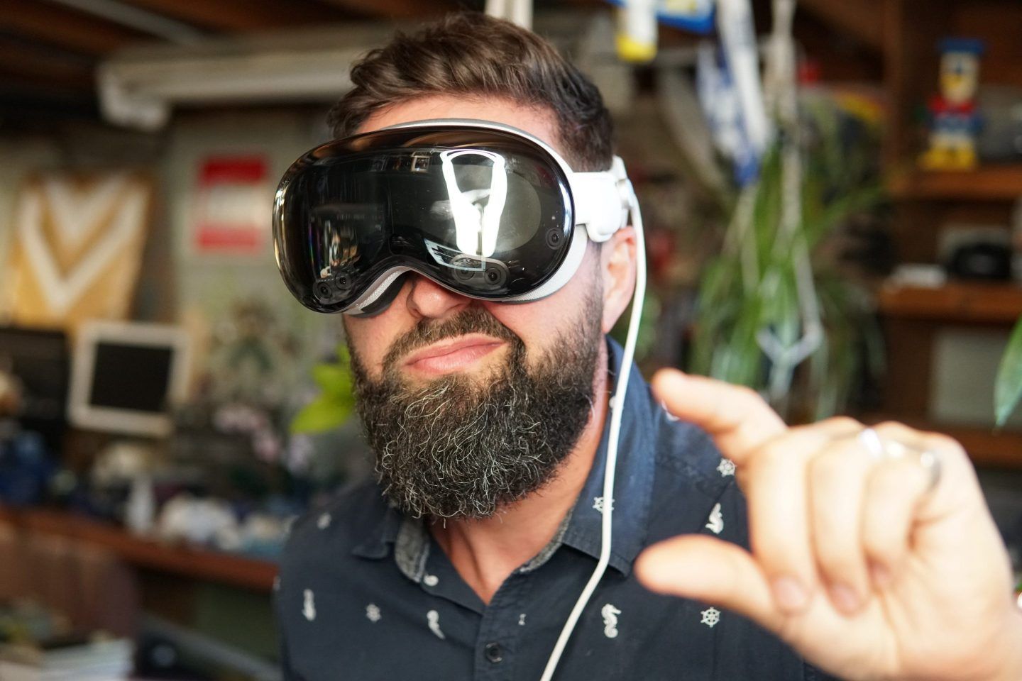 PJ Stephen of Valtech wearing an Apple Vision Pro.