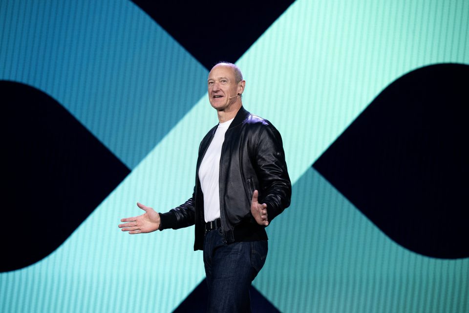 German CEO and physicist Roland Busch on stage