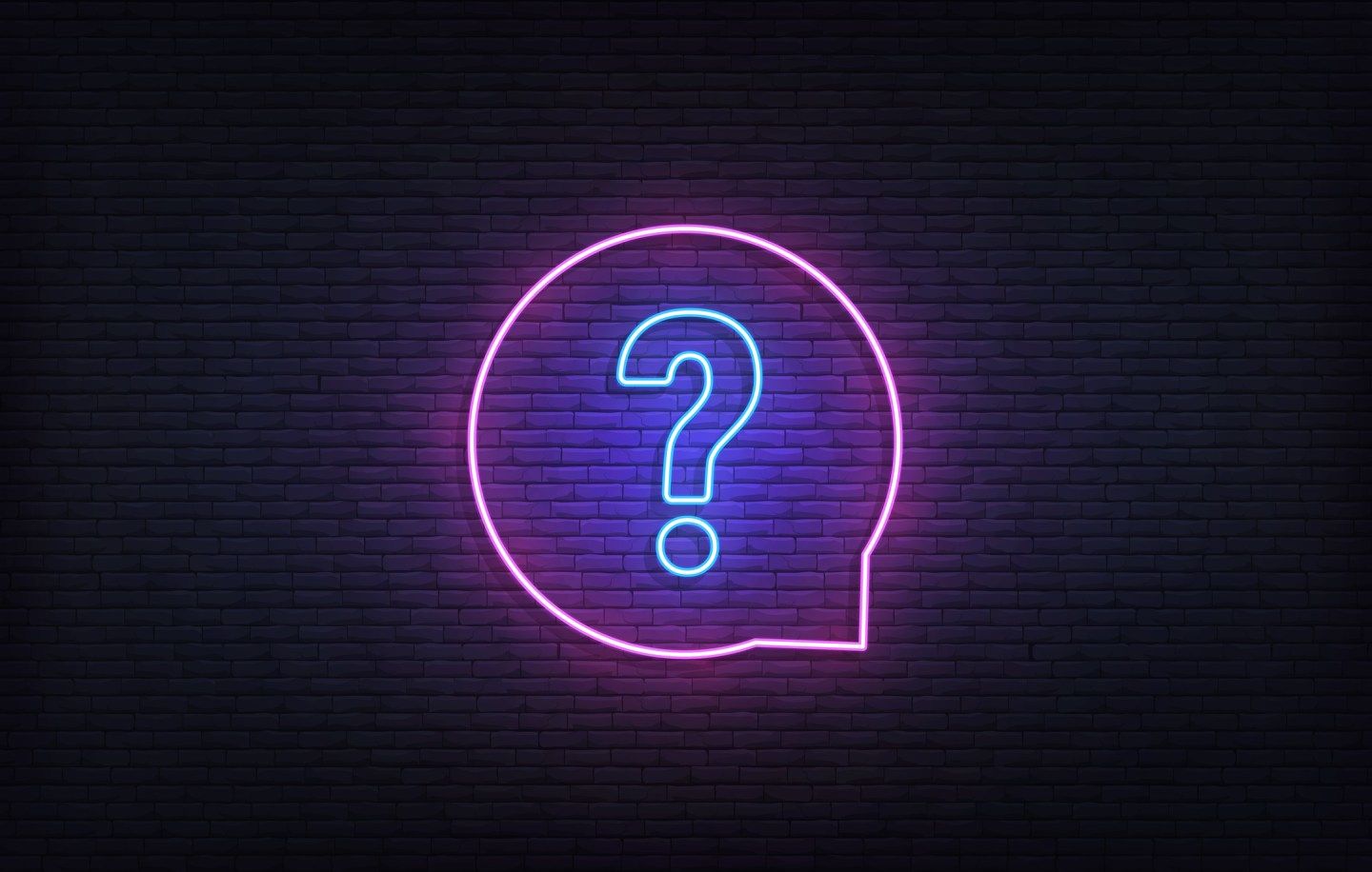 A glowing neon sign for a quiz.