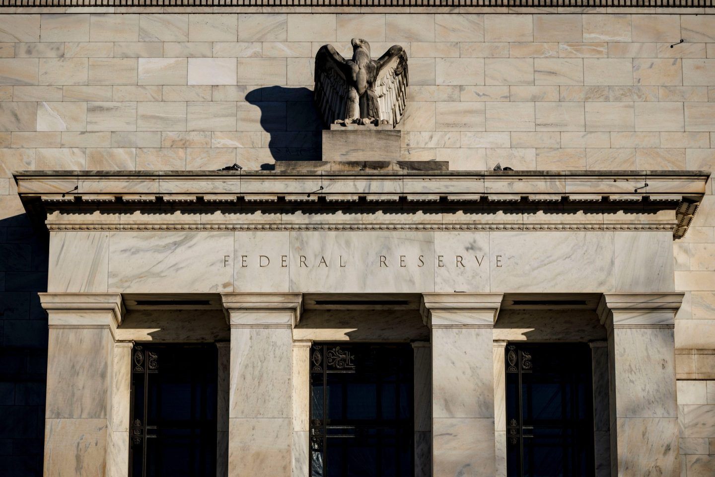 The exterior of the Federal Reserve building.