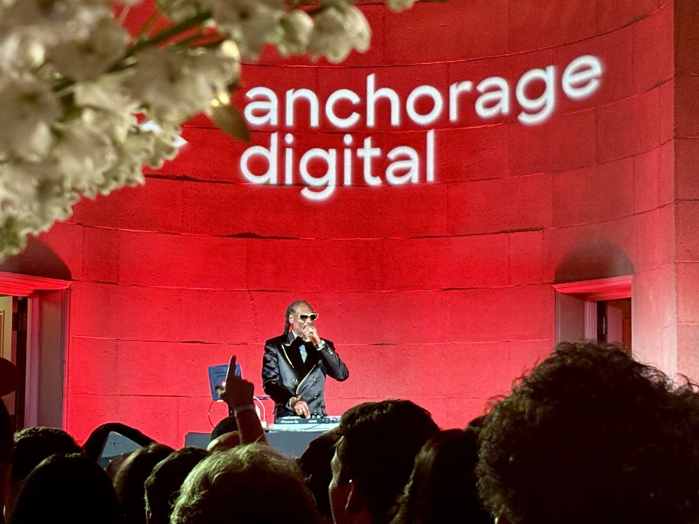 Snoop Dogg performing at the Crypto Ball