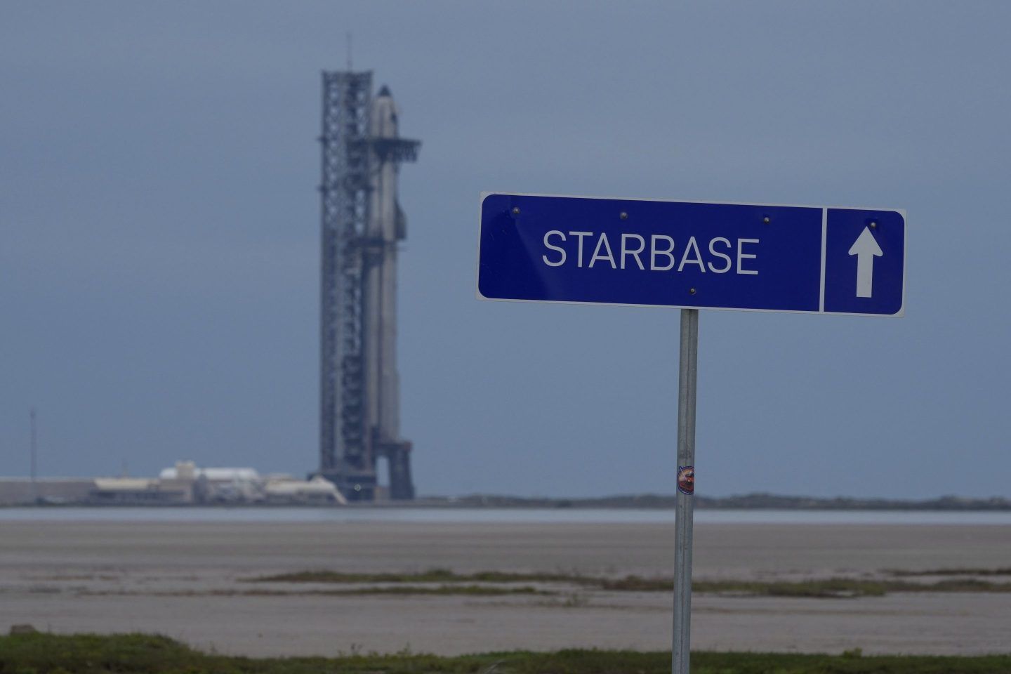 SpaceX's mega rocket Starship is prepared for a test flight from Starbase in Boca Chica, Texas, on Jan. 12, 2025. 