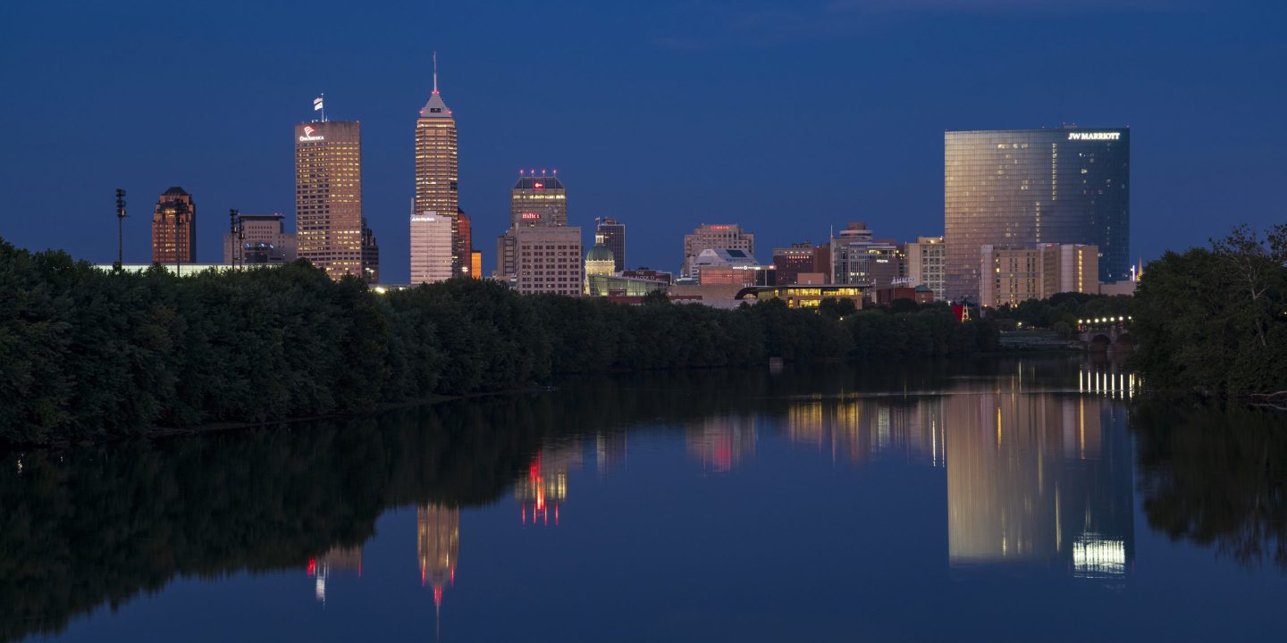 A view of Indianapolis from the White River.