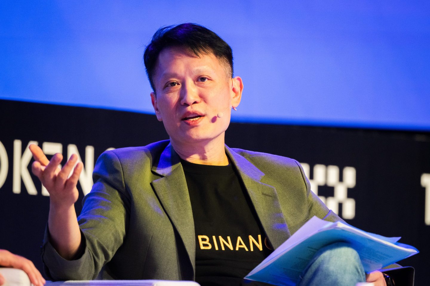 Richard Teng, CEO of Binance, speaks during the Token2049 conference in Singapore.