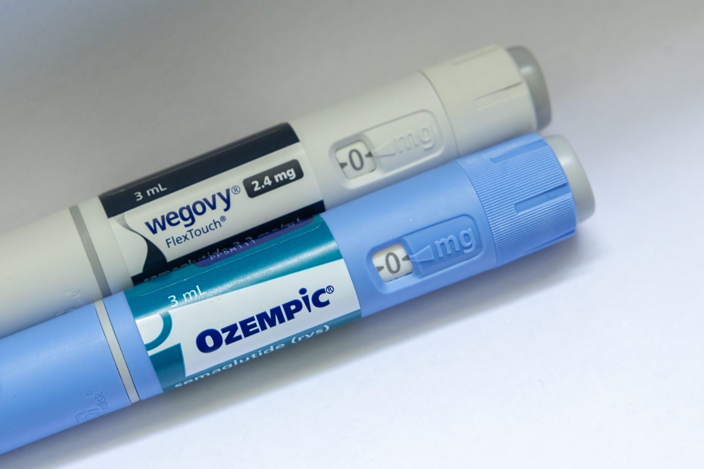 Semaglutide medications Wegovy and Ozempic are pictured