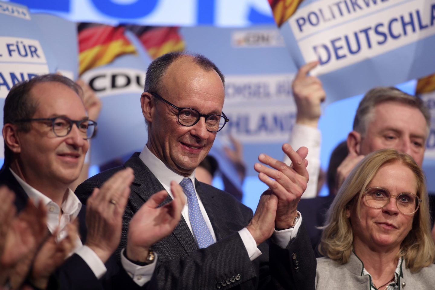 Friedrich Merz (C) is set to become Germany's next chancellor.