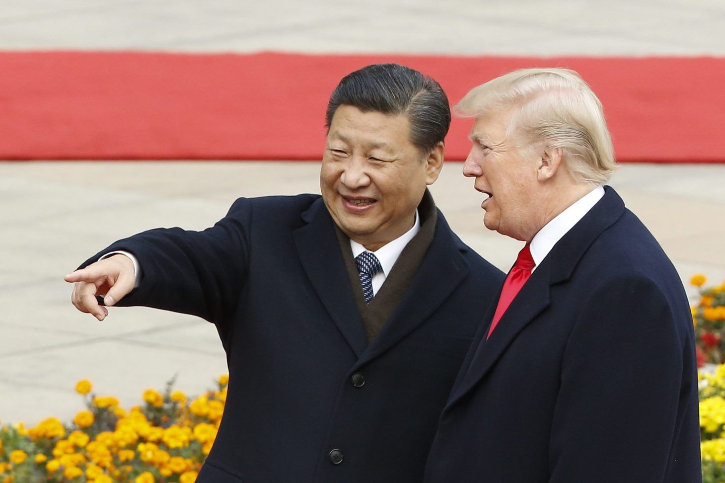 Chinese President Xi Jinping and U.S. President Donald Trump in Beijing on Nov. 9, 2017.
