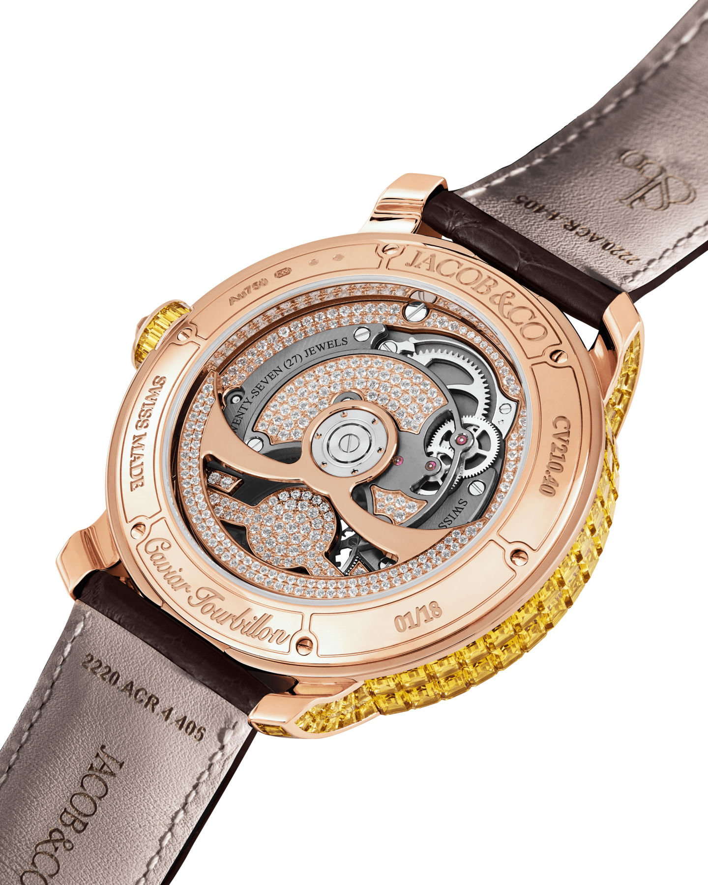 Back of Jacob & Co.'s Caviar Tourbillon watch