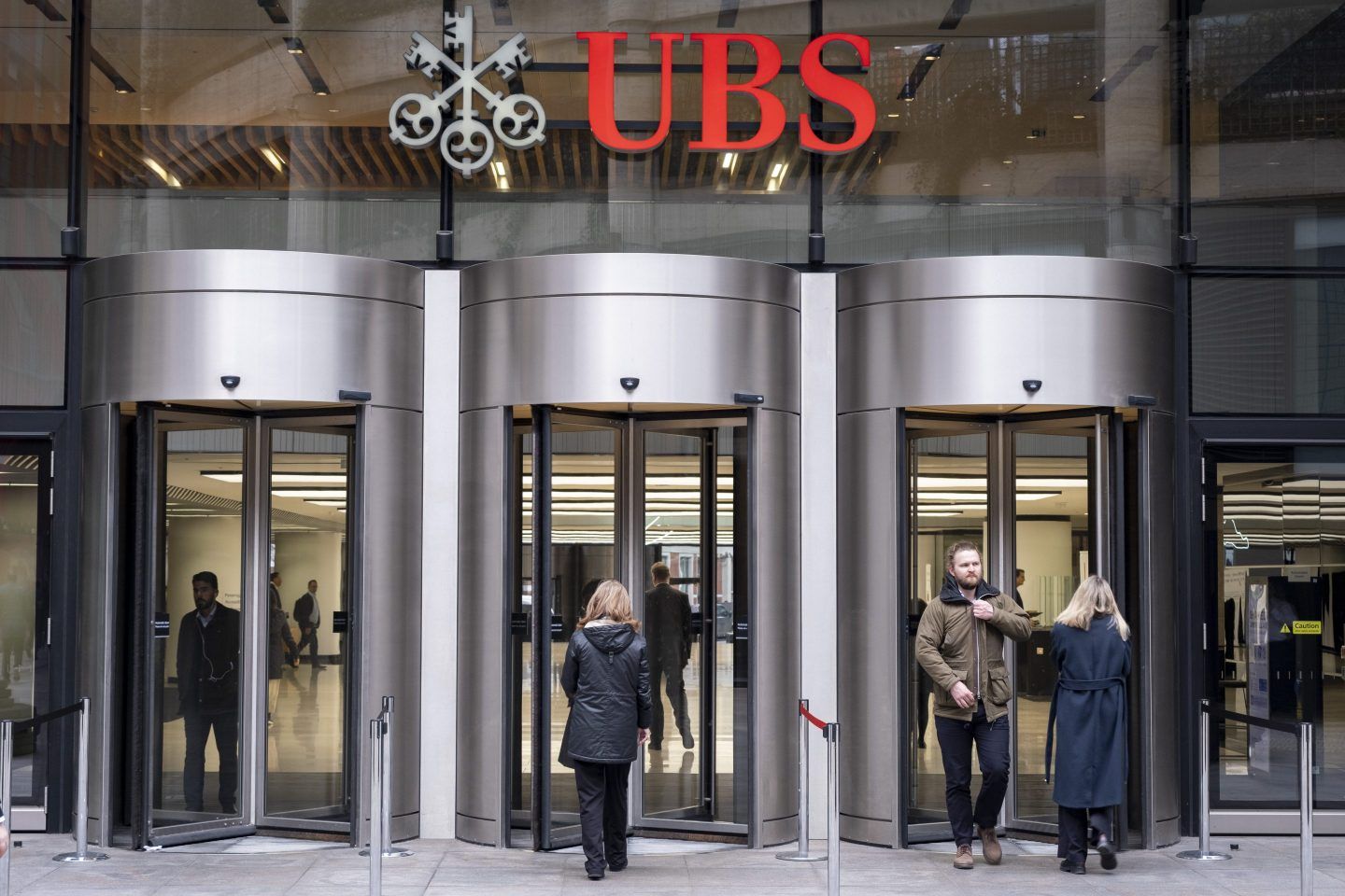 The headquarters of Swiss bank UBS at 5 Broadgate in the City of London on 3rd February 2025 in London, United Kingdom. Broadgate is a large, 32-acre office and retail estate in the Bishopsgate Without area of the City of London. It is owned by British Land and GIC and managed by Savills.