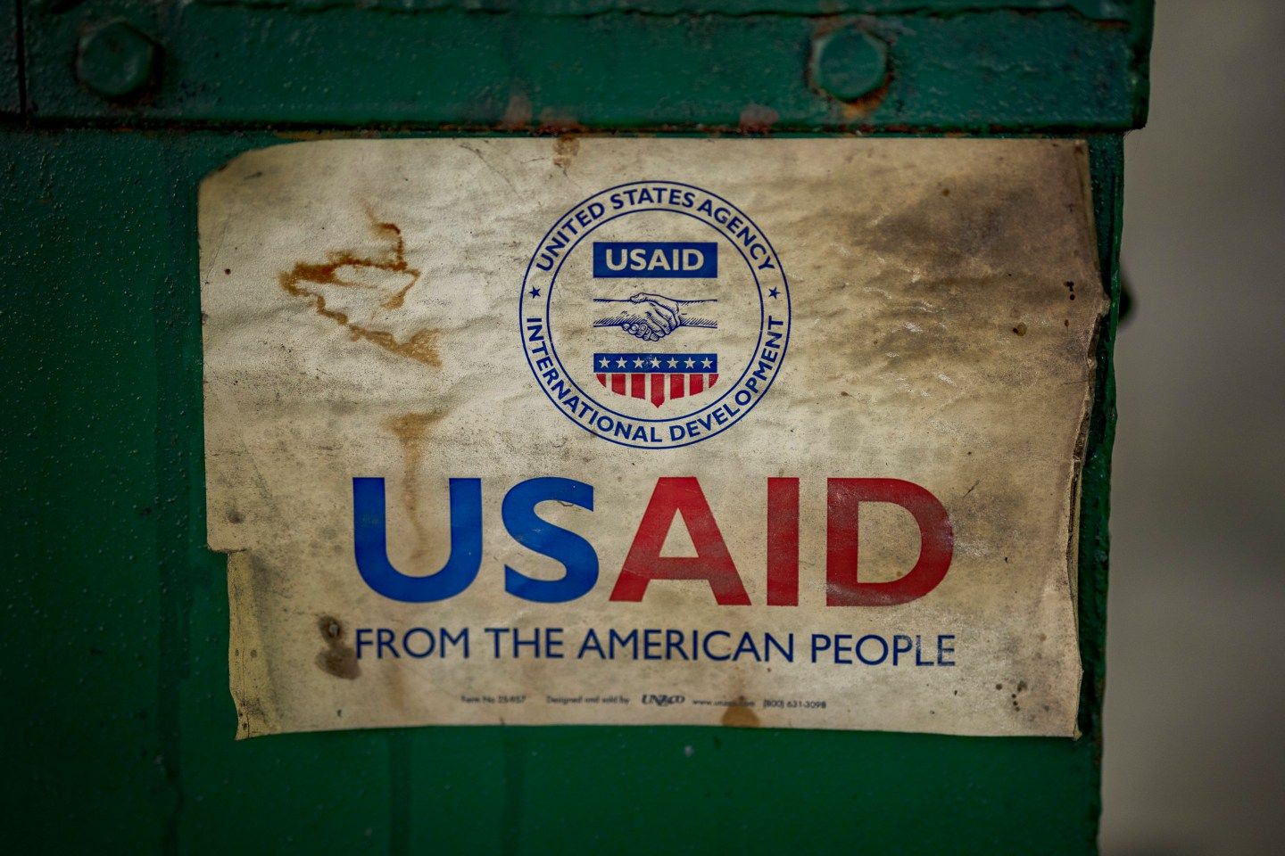 USAID logo on an old sign.