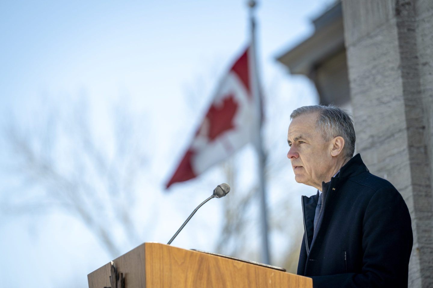 Canadian Prime Minister Mark Carney calls for a snap election after speaking with Mary Simon, the Governor General of Canada, on March 23, 2025 in Ottawa.