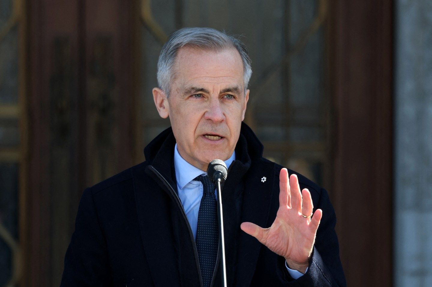 Canada's Prime Minister Mark Carney speaks at a news conference