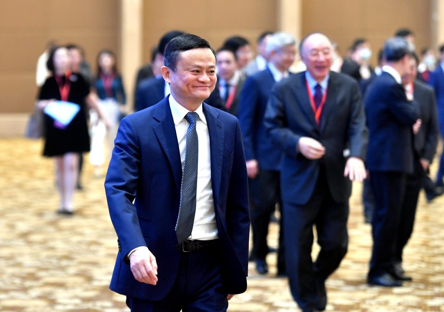 Jack Ma, founder of Alibaba Group, attends opening ceremony of the 3rd All-China Young Entrepreneurs Summit on September 25, 2020 in Fuzhou, China.