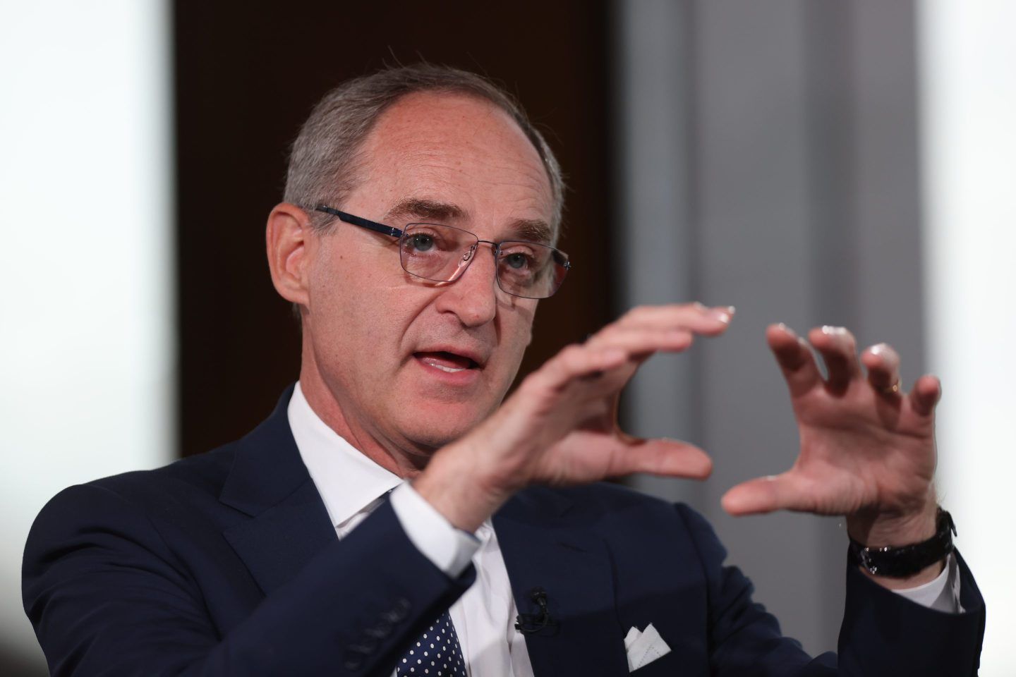 Patrice Louvet gestures