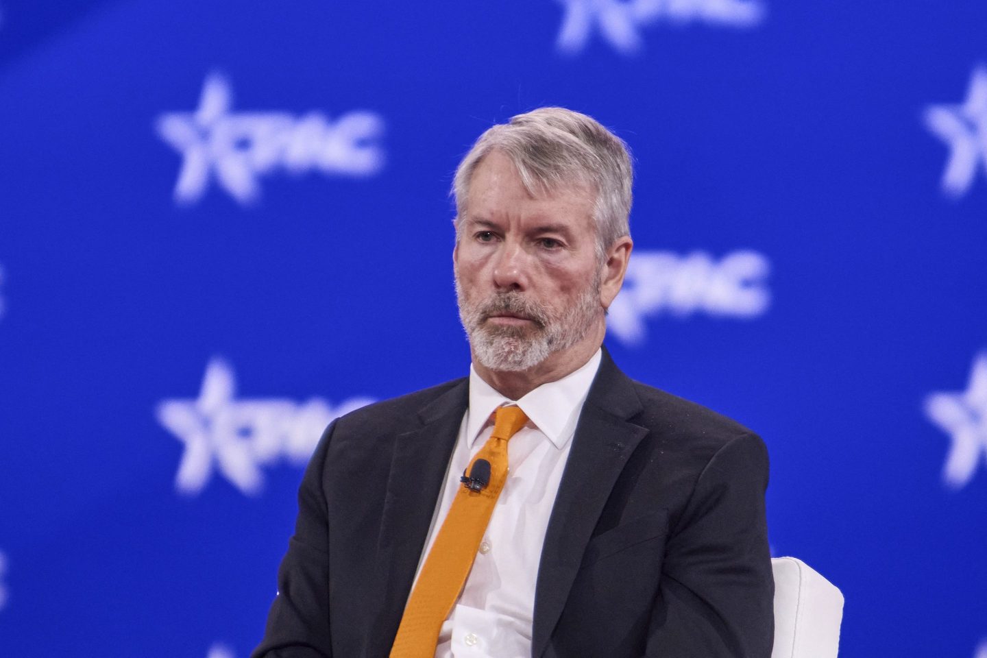 Michael Saylor speaks at a recent conference in February.