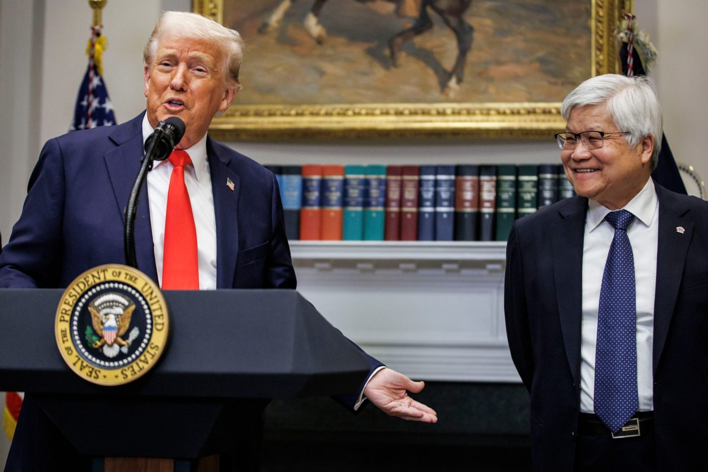 President Donald Trump with TSMC CEO C.C. Wei.