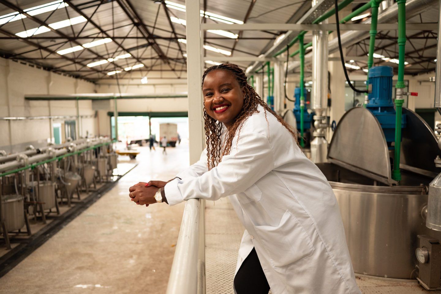 Wawira Njiru, founder and CEO of Food4Education, at a "giga kitchen" in Nairobi, Kenya.