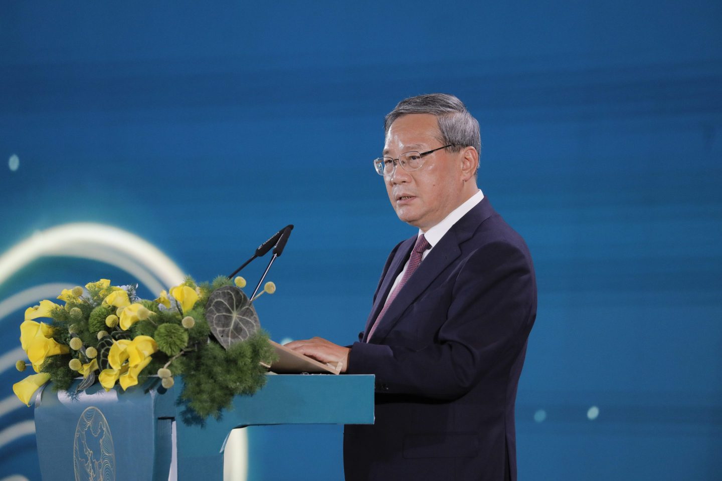 China Premier Li Qiang speaks at the Coins2Day ASEAN-GCC-China Economic Forum in Kuala Lumpur on May 27. 