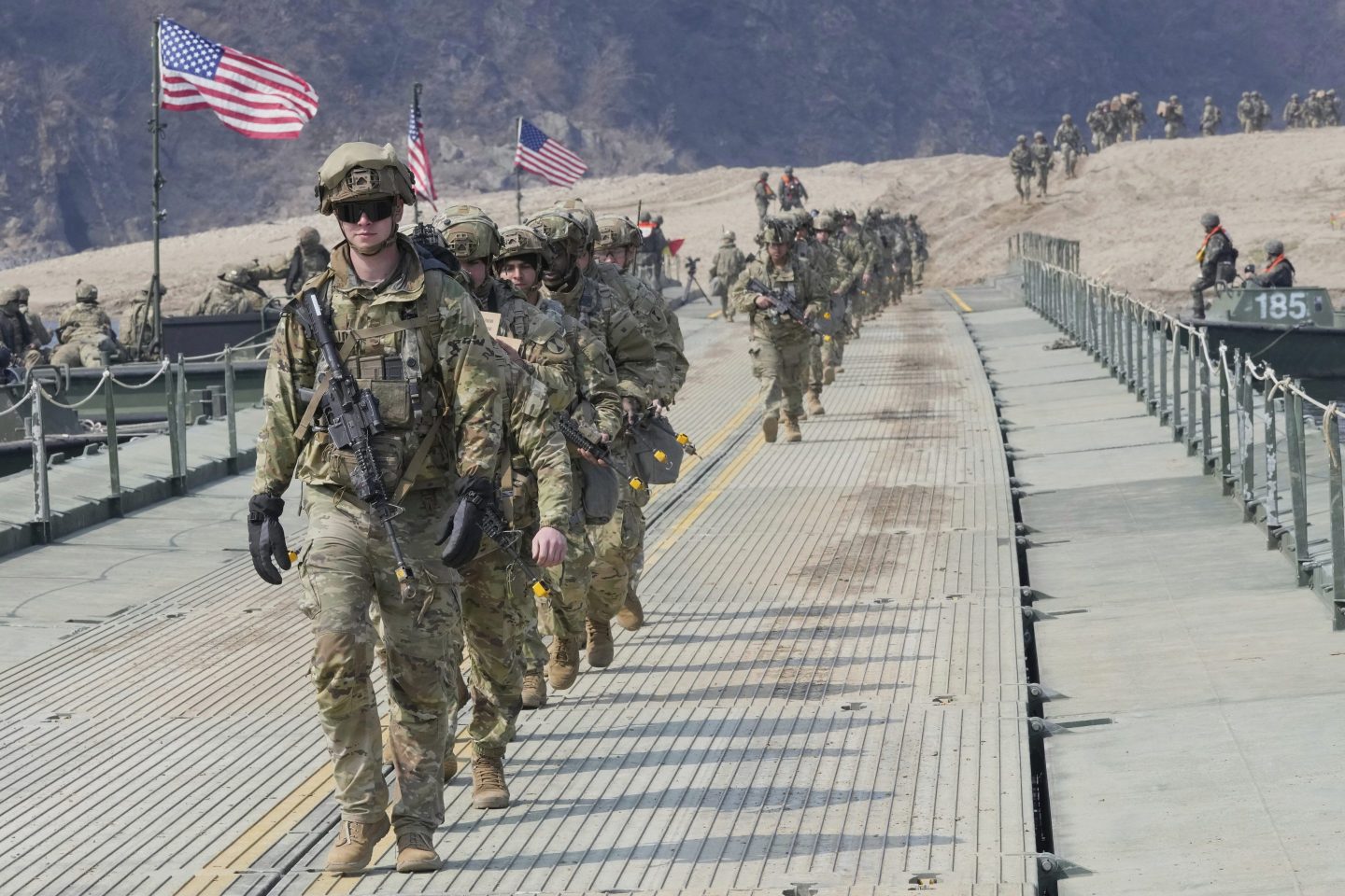 U.S. Army soldiers during a joint exercise between South Korea and the United States in Yeoncheon, South Korea, on March 20.