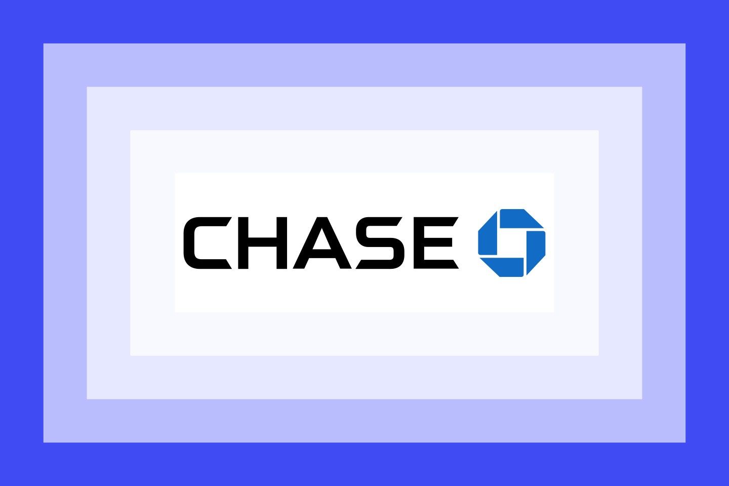 The Chase Bank logo on a blue and purple frame.