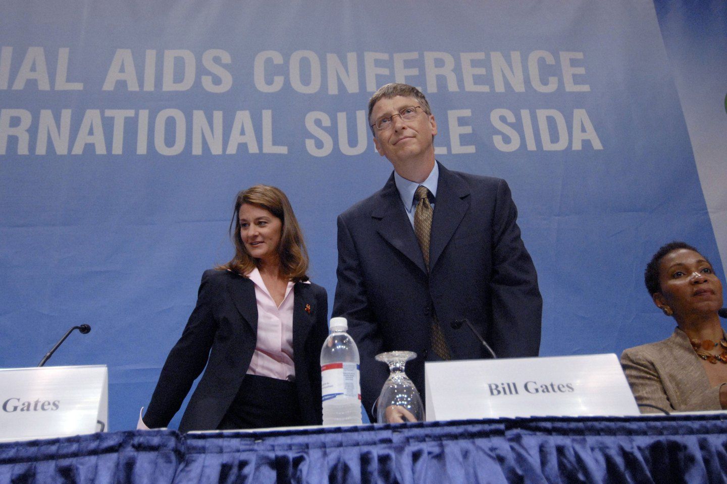 Bill Gates and Melinda French Gates at an International AIDS Conference in Toronto in 2006.