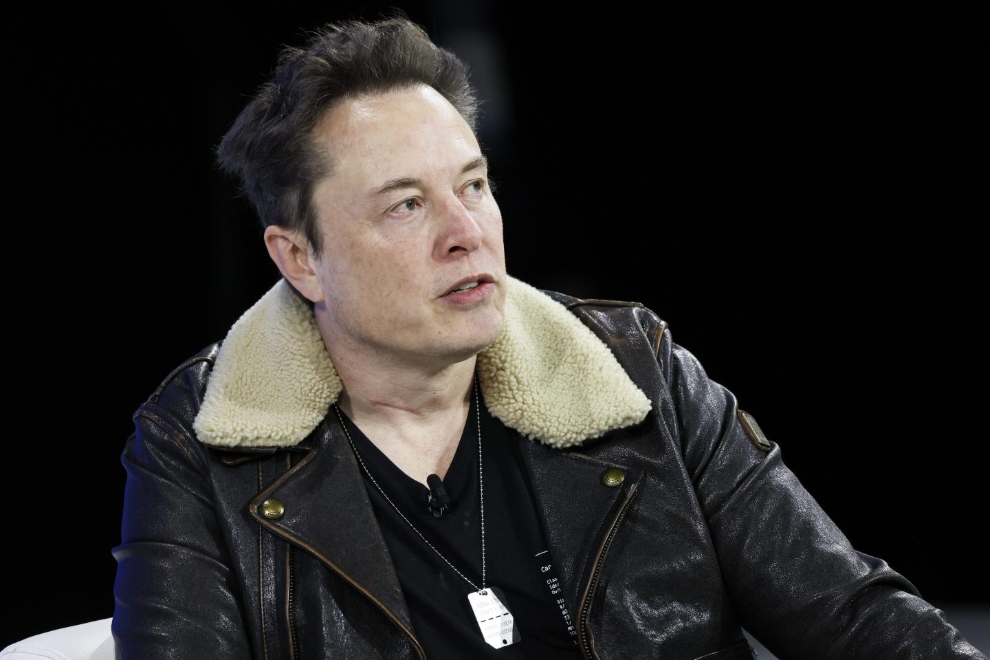 C.E.O. of Tesla, Chief Engineer of SpaceX and C.T.O. of X Elon Musk speaks during the New York Times annual DealBook summit on November 29, 2023 in New York City.