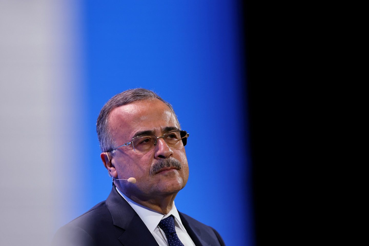 Saudi Aramco CEO Amin Nasser looking glum